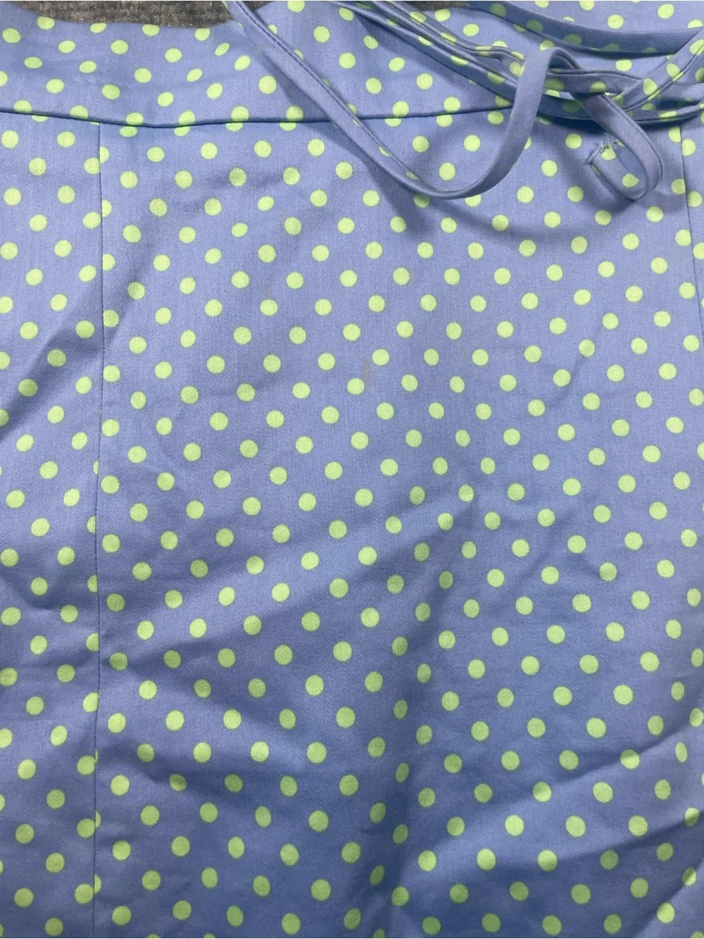 Zara Light Blue Halter Top & Skirt Set with Green Polka Dots